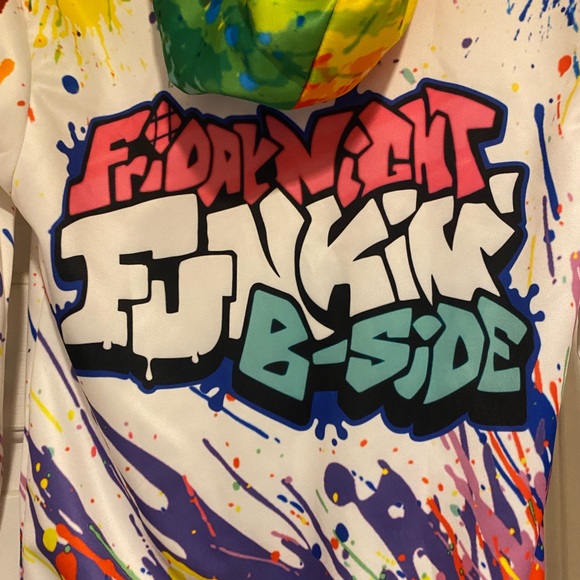 Friday Night Funkin Boyfriend (BF) Hoodie Hooded Sweatshirt - Size X-Small - Picture 4 of 5